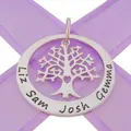 38mm Circle of Life Personalised Name Tree of Life Pendant -38mm-Kb85-Ss