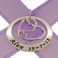 38mm Circle of Life Personalised Name Trilogy Heart Pendant -38mm-Ss-Kb124