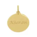9ct Gold 18mm Personalised Circle Coin Pendant Charm