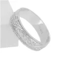 Solid Filigree Design Ring in 9ct White Gold