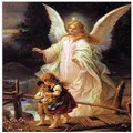 Free Gift Folded Guardian Angel Watching Over Children