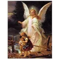 Free Gift Folded Guardian Angel Watching Over Children