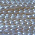 No.10 Freshwater Pearls Natural White Rice Pearls 9x6mm Loose Strand