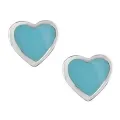 Pastiche Sterling Silver 5mm Blue Heart Stud Earrings