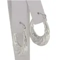 Sterling Silver 19mm Tapered Twist Design Hoop Earrings