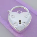 21.5mm X 31.5mm Sterling Silver English Style Padlock -Finding Pk5