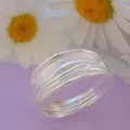 Waves of Loves Sterling Silver 10mm Wide Ring