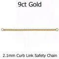 9ct Yellow Gold 2.1mm Curb Safety Chain -Finding 9ct Sc C60