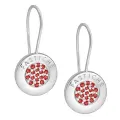 Pastiche Sterling Silver 14mm Pave Red Cz Charm Earrings