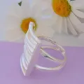Waves of Love Sterling Silver 21mm Wide Square Ring