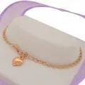 Anklet 9ct Rose Gold Heart Charm 25cm Curb Chain