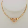 9ct Rose Gold 3.7mm Curb Chain Bolt Ring Necklace