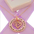 9ct Rose Gold 28mm Circle of Life Personalised Family Name Pendant &amp; 16mm Mother &amp; Baby Child Charm Necklace 9r -28mm-Fp136-Kb47