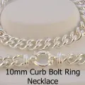 Large Curb Bolt Ring Necklace in Sterling Silver