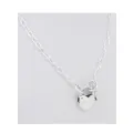Minimalist Sterling Silver Love Heart Padlock 2.3mm Cable Necklace