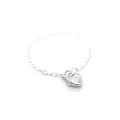 Minimalist Sterling Silver Love Heart Padlock 2.3mm Cable Bracelet