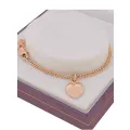 Sweet Baby 8mm Heart Charm Curb Bracelet in 9ct Rose Gold