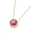 Pastiche 14k Rose Gold Plated Silver Pendant With Antique Pink Cz