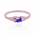 Bluebird of Happiness Heart Signet Ring in 9ct Rose Gold
