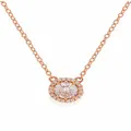 Scarlett Halo Cluster Cz Necklace in Rose Gold