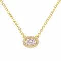 Scarlett Halo Cluster Cz Necklace in Gold