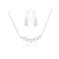 Elsa Cz Earrings and Necklace Set in Sterling Silver