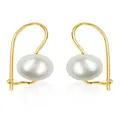 Euroball 13mm Freshwater Pearl Earrings in 9ct Gold