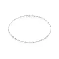 Singapore Twist Anklet Chain in Sterling Silver