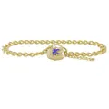 Bluebird Charm Shield Padlock Bracelet in Gold