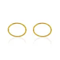 Large Facet Hinged Sleeper Hoop Earrings in 22ct Gold