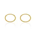 Large Twist Hinged Sleeper Hoop Earrings in 9ct Gold