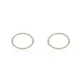 Medium Plain Hinged Sleeper Hoop Earrings in 9ct White Gold