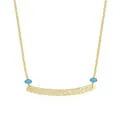 Florence Hammered Bar Blue Topaz Necklace in Gold
