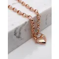 Oval Belcher Padlock Necklace Chain in 9ct Rose Gold