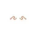 Nalu Ocean Wave Stud Earrings in 9ct Rose Gold