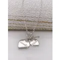 Personalised Love Heart Tags Belcher Necklace in Sterling Silver