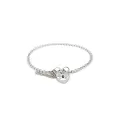 Solid Curb Padlock Baby Bracelet in 9ct White Gold