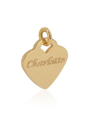 Aurelia Personalised Love Heart Tag Pendant in 9ct Gold