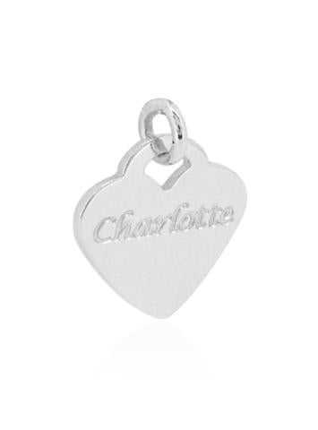 Aurelia Personalised Love Heart Tag Pendant in Sterling Silver