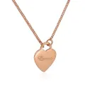 Personalised Large Love Heart Tag Charm Necklace in 9ct Rose Gold