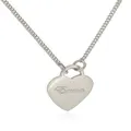 Personalised Large Love Heart Tag Charm Necklace in 9ct White Gold