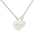 Personalised Large Love Heart Tag Charm Necklace in Sterling Silver
