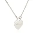 Personalised Large Love Heart Tag Charm Necklace in Sterling Silver