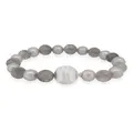Coco Large Grey Pearl and Quartz Bracelet in Sterling Silver