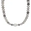 Coco Large Grey Pearl and Quartz Necklace in Sterling Silver