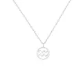 Sterling Silver Modern Zodiac Charm Necklace in Aquarius