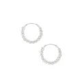 Elise 3mm Ball Beads 20mm Hoop Earrings in Sterling Silver