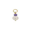 Coco Pearl and Amethyst Drop Charm in 9ct Gold