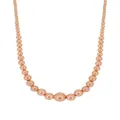 Spherical Large Graduated Ball Necklace in 14k Rolled Rose Gold