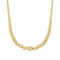 Spherical Large Graduated Ball Necklace in 14k Rolled Gold